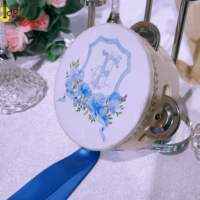 Silk Ribbon Musical Instrument 4 Inch Small Noise Maker Noise Maker Percussion Wooden Hand Shaker 10 cm Mini Tambourine