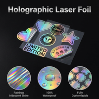 Etiqueta Adhesiva Reflectante con Logotipo Personalizado, Brillante, Impermeable, Cortada a Troquel, Película Holográfica Láser para Etiquetas de Embalaje