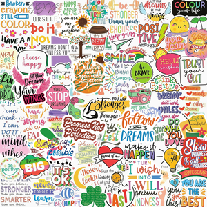 300 Pegatinas con <span class=keywords><strong>Frases</strong></span> Inspiradoras y Positivas, de Vinilo Impermeable, para Adultos, Estudiantes, Adolescentes y Niños - Botellas de Agua, Tableros de Visión - Product Image 1