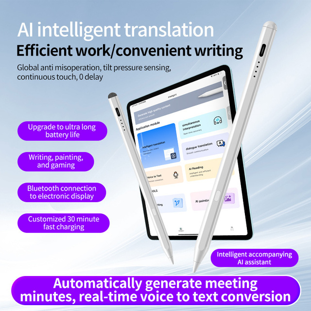 X723 Magnetic AI Smart Stylus with Built-in ChatGPT AI Translation Voice to Text Drawing Pen Compatible with iPad All Functions