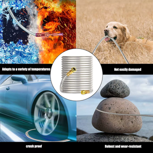 Nouveau produit en promotion : Tuyau d'arrosage de jardin flexible, extensible, en acier inoxydable, anti-corrosion et rétractable - Product Image 2