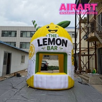 Stand de vente gonflable en forme de citron, kiosque à boissons gonflable en forme de fruit, stand promotionnel gonflable pour la promotion de marques de jus