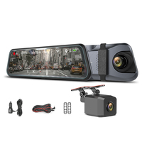 Double caméra voiture GPS dvr examen 24 heures moniteur de stationnement voiture Dash Cam Dvr rétroviseur