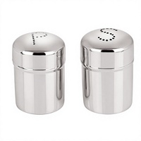 Salières et poivrières classiques en acier inoxydable finition chromée, durables, écologiques, avec dôme, pour herbes et épices, conformes aux normes alimentaires