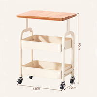 Chariot de rangement portable à 3 niveaux en métal, étagères réglables, design moderne pour une organisation facile, cuisine, salon, outils, aliments