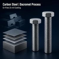 Vis hexagonale à revêtement en flocons de zinc sans chrome, fixation résistante à la corrosion marine, testée 1500 heures en pulvérisation de sel, fournisseur en gros