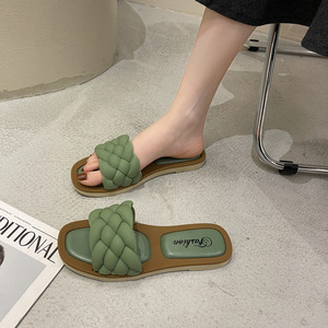 Nuovo arrivo pantofole Casual da <span class=keywords><strong>donna</strong></span> alla moda <span class=keywords><strong>antiscivolo</strong></span> a punta quadrata pantofola piatta per <span class=keywords><strong>donna</strong></span> <span class=keywords><strong>donna</strong></span> all'aperto - Product Image 6