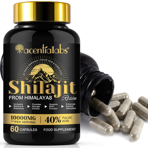 Acentiallabs 60PC etiqueta privada muestra pura natural suplemento sanitario cápsulas de extracto de shilajit, cápsula de shilajit del Himalaya - Product Image 3