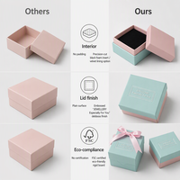 Mini coffret en carton rigide avec couvercle, emballage cadeau portable de luxe recyclable pour bracelet, collier, bague personnalisée, bijoux