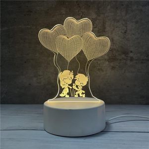 Lámpara Nocturna LED 3D Acrílica Moderna y Creativa con Luz Cálida Colorida, Recargable por USB, para Niños, para Uso en el Dormitorio - Product Image 1