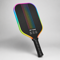 Raquette de pickleball Lingjun 1st Tone T700 en fibre de carbone brute, 16 mm, bord arc-en-ciel, norme USAPA, raquette professionnelle, logo personnalisé OEM