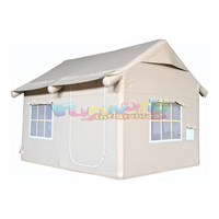 Grande tente de camping extérieur pour 8 personnes en toile imperméable à l'eau, réchaud facile à installer, tente gonflable à air avec une chambre automatique