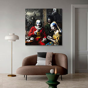 Guanjun pop art <span class=keywords><strong>pittura</strong></span> retrò stile vintage fumando ragazza con un orecchino di perla e stampa joker su tela <span class=keywords><strong>pittura</strong></span> - Product Image 1