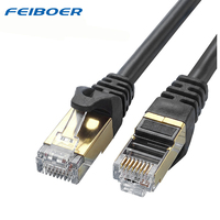 Kabel Ethernet Cat5/Cat6/Cat7 Cat5e UTP 7*0.15mm CCA/BC Kabel Jaringan Konektor RJ45 Kabel LAN Mendukung Kemasan LOGO