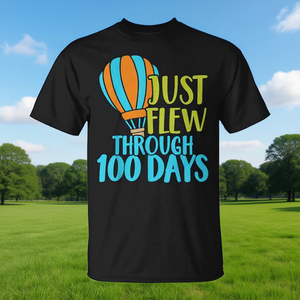 Camiseta con diseño de globo aerostático, 100 días que pasaron volando, para niños y profesores - Product Image 3