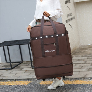 Lin Xue <b>Foldable</b> Waterproof Travel Luggage Bag Large Capacity Expandable <b>Backpack</b> For Leisure Travel Black - Product Image 2