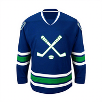 Maillots de hockey en polyester en gros, résistants à l'usure, avec logo personnalisé, pour tournois de club, évacuation de l'humidité, entraînement d'équipe, été