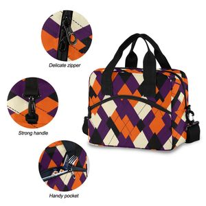 Portable Lunch <b>Box</b> Bag with Zipper Custom Pattern Printing <b>Large</b> Capacity <b>Cooler</b> Bag for Office Travel - Product Image 5