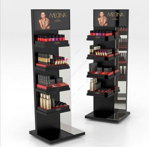 Plywood Makeup Cosmetic Display Rack Floor Standing MDF Wooden Cosmetics Shop Retail Wood Displays Stand - Product Image 2