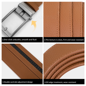 M653239YO Cinturón automático <span class=keywords><strong>de</strong></span> <span class=keywords><strong>cuero</strong></span> genuino para hombre, piel <span class=keywords><strong>de</strong></span> vaca, uso informal <span class=keywords><strong>de</strong></span> negocios versátil, para personas <span class=keywords><strong>de</strong></span> mediana edad y jóvenes - Product Image 4