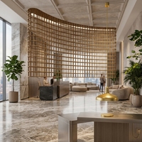 Grille décorative en fer forgé sur mesure pour cloison, plafond, porte ou fond mural de bureau d'entreprise