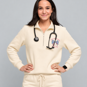 Sweat-shirt à col zippé brodé pour infirmière d'accouchement, mélange de coton confortable, cadeau pour infirmière - Product Image 1