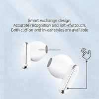 Q10 2 in 1 Nirkabel BT 5.4 Hifi Stereo TWS Ear-Clip Earphone Headphone untuk Penggunaan Sehari-hari Kasual Mini Peredam Kebisingan Earbuds Headset