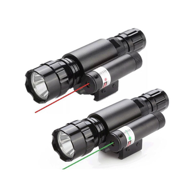 Combination Flashlight Laser Sight for Outdoor Shooting and Hunting Activities Detachable Red Green Sight