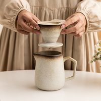 Ensemble de cafetière manuelle à filtre à dégoulinement Harmony Custom, portable, pour la maison et les voyages, classique, écologique, en porcelaine, personnalisable