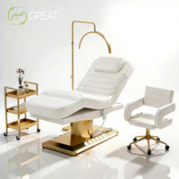 Cama de Belleza Facial Eléctrica de Lujo con Estética Moderna, Mesa de Masaje Multifuncional con Elevación para Salón de Spa