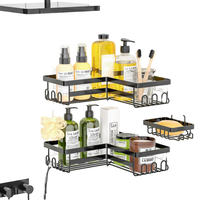Étagère murale multifonctionnelle moderne en aluminium, étanche, portable, sans perçage, pour salle de bain