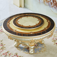 Ensemble table et chaises de salle à manger d'inspiration antique de style européen, table ronde de style français, mobilier pour restaurant et villa
