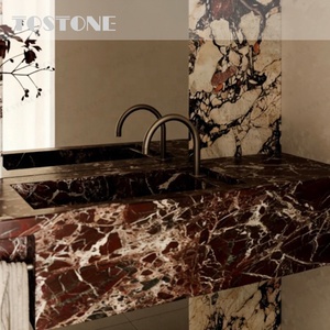 Tostone 2026 Ventes Flash : Meuble-lavabo en marbre rouge naturel Rosa Levanto pour la décoration minimaliste de la maison, du salon et du bureau - Product Image 4