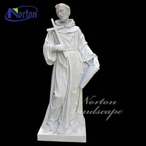 Norton Factory Stone Carving Religious Figure Statue White Marble St Francis <strong>Xavier</strong> Statue Sculpture - Product Image 1