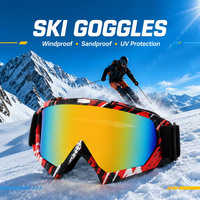 Nouvelles lunettes de ski transfrontalières coupe-vent et anti-UV avec monture en TPU, protection oculaire anti-sable pour hommes, femmes et adultes, vente en gros pour l'extérieur