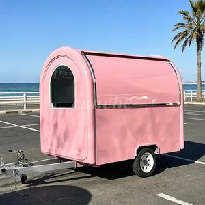 Remolque de Comida Personalizado de 2.2 Metros, Carrito de Donuts Rosado, Camión de Comida Móvil - Product Image 1