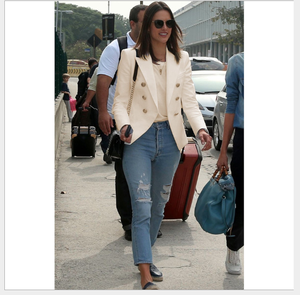 Nuovo Manicotto <span class=keywords><strong>Lungo</strong></span> di Modo Più Il Formato Delle Donne in Bianco e <span class=keywords><strong>Nero</strong></span> <span class=keywords><strong>Blazer</strong></span> - Product Image 2