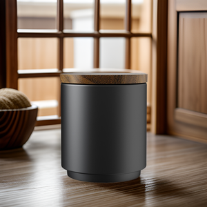 Contenitore in ceramica per chicchi di caffè con coperchio in legno bottiglie e <span class=keywords><strong>barattoli</strong></span> per la conservazione degli alimenti <span class=keywords><strong>barattoli</strong></span> da cucina <span class=keywords><strong>Vintage</strong></span> sostenibili DHPO - Product Image 1