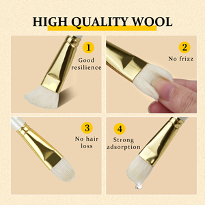 Pinceaux acryliques OEM avec logo personnalisé Pinceaux professionnels d'artiste Filbert en laine pour la <span class=keywords><strong>peinture</strong></span> acrylique - Product Image 5