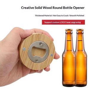 Ouvre-bouteille magnétique rond personnalisé avec logo, gravure laser, aimant de réfrigérateur portable et multifonctionnel, cadeau - Product Image 6