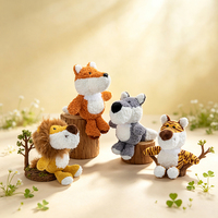 Porte-clés en peluche de la série Animaux Sauvages Mignons, Peluches Super Douces Lion et Renard, Vente Directe Usine, Décoration de Bureau et Maison, Jouets en Peluche