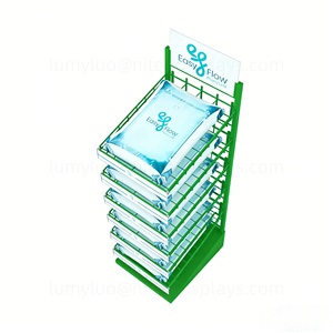 Exhibidores Comerciales de Almacenamiento de Almohadas de Múltiples Niveles, Estante de Metal para Piso con Cestas de Malla Metálica para Tiendas de Textiles para el Hogar - Product Image 4