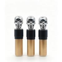Tube de rouge à lèvres en ABS personnalisé en forme de crâne, style influenceur, avec couvercle électroplaqué, conteneur vide pour brillant à lèvres, personnalisable