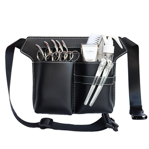 Bolsa de Cintura de Cuero para Herramientas de Barbería, Estuche para Tijeras con Clip para Cinturón, Personalizable OEM/ODM, Accesorios Portátiles para Peinado - Product Image 1