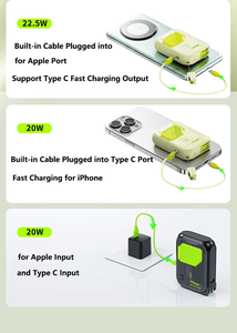 Banco de Energía Inalámbrico Portátil con Soporte, Carga Rápida de 22.5W, Cable, 10000mah, Magnético, Mini - Product Image 4