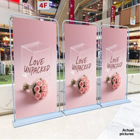Expositor de Banner Plegable Portátil con Forma de Puerta, para Publicidad en Interiores y Exteriores