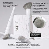 Neu eingetroffen: Umweltfreundliches Make-up-Pinselset mit Holzgriff, 12-teilig, aus synthetischem Maisseidenhaar, luxuriös, vegan, professionell, mit Halter, weiß