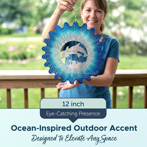 กังหันลมสวยงามสำหรับตกแต่งสวน ระเบียง ลานบ้าน และสวน ตกแต่งแขวนกลางแจ้ง ประติมากรรมกังหันลมสแตนเลส - Product Image 4