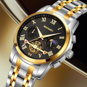 Reloj cronógrafo redondo para hombre, reloj de pulsera de lujo de acero inoxidable, reloj de cuarzo resistente al agua 30M - Product Image 2