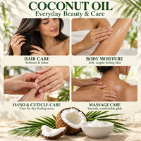 Huile de coco vierge pressée à froid 100% pure et biologique, qualité alimentaire, vente en gros, huile de base naturelle pour la cuisine, les soins de la peau et des cheveux